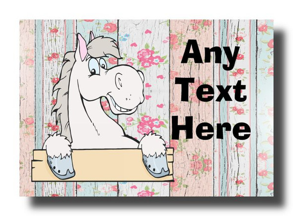 Grey Horse Floral Magnet