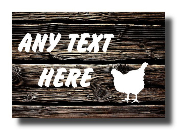 Dark Wood Hen Chicken Cockerel Magnet