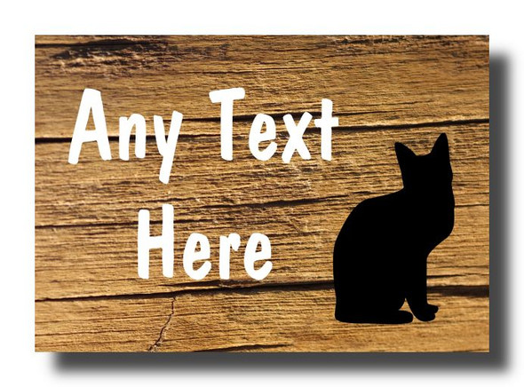 Cracked Wood Kitten Cat Magnet