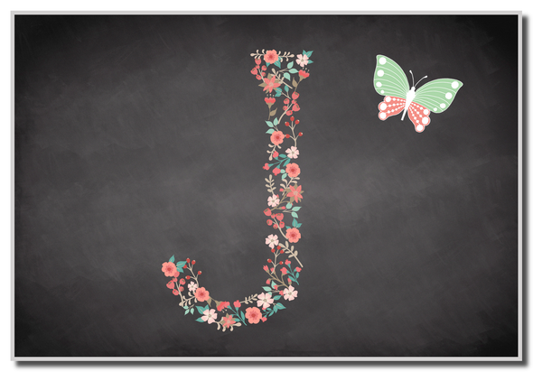 Chalk Letter Initial J Magnet