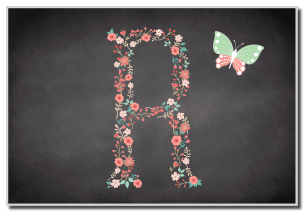 Chalk Letter Initial R Magnet