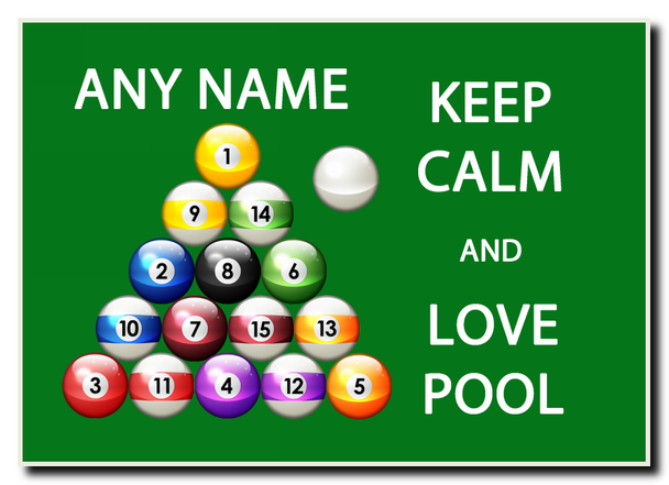 Keep Calm And Love Pool Jumbo Magnet