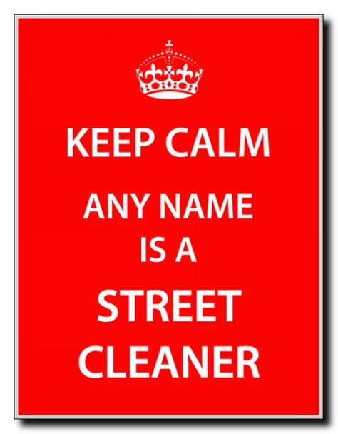 Street Cleaner Keep Calm Jumbo Magnet