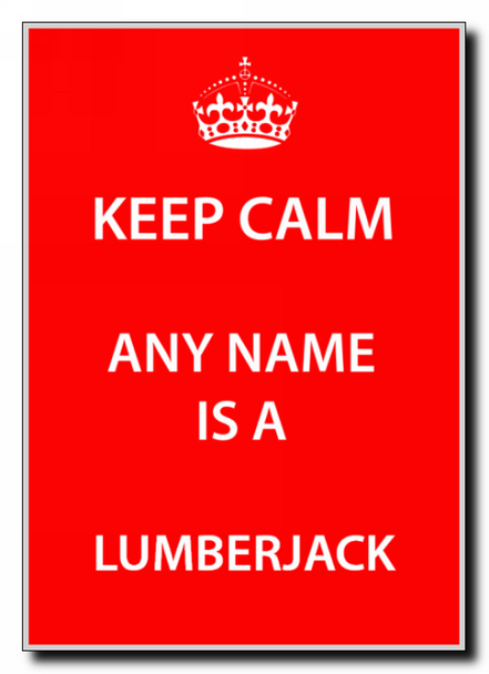 Lumberjack Keep Calm Jumbo Magnet
