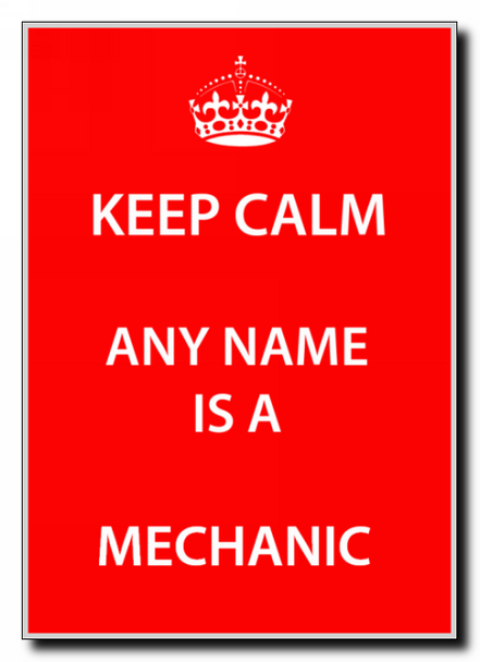 Mechanic Keep Calm Jumbo Magnet