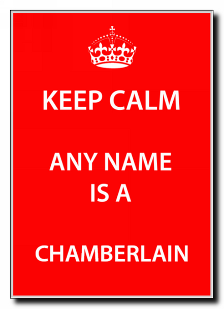 Chamberlain Keep Calm Jumbo Magnet