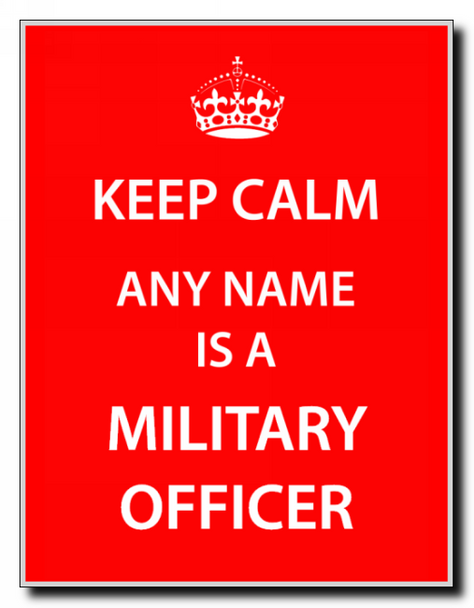 Military Officer Keep Calm Jumbo Magnet
