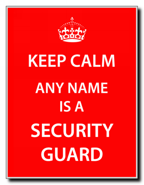 Security Guard Keep Calm Jumbo Magnet