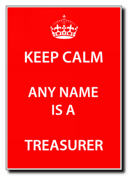 Treasurer Keep Calm Jumbo Magnet