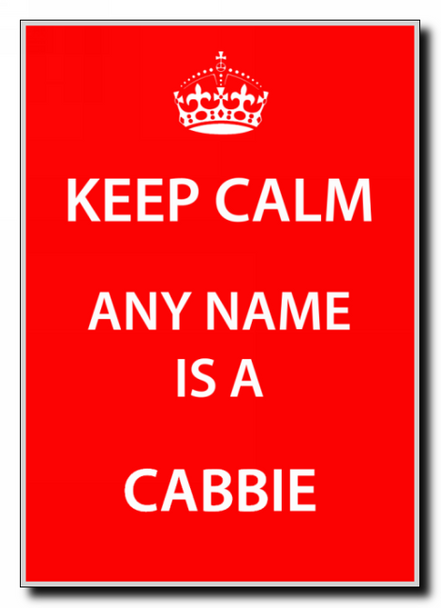 Cabbie Keep Calm Jumbo Magnet