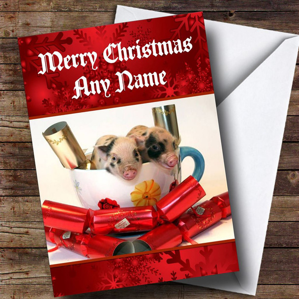 Christmas Piglet Customised Christmas Card