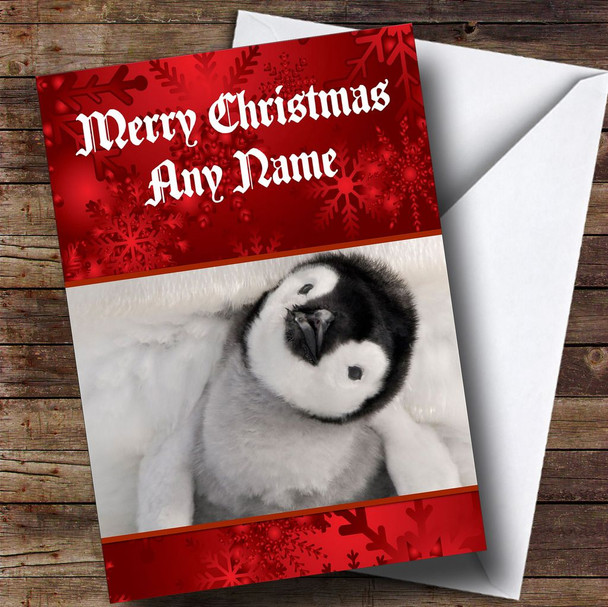 Baby Penguin Customised Christmas Card
