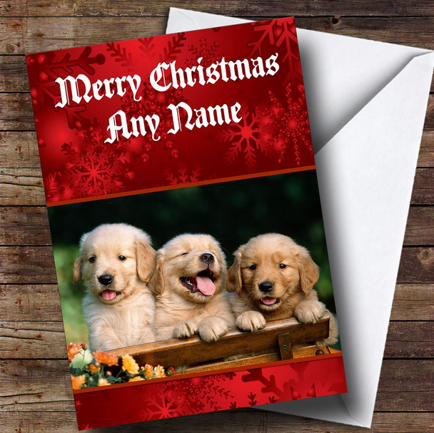 Little Puppy Dogs Customised Christmas Card