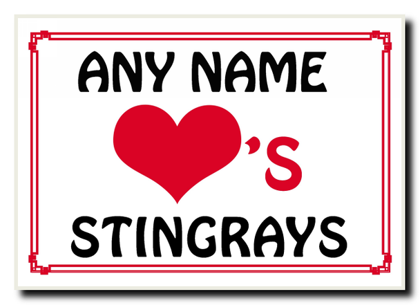 Love Heart Stingrays Jumbo Magnet