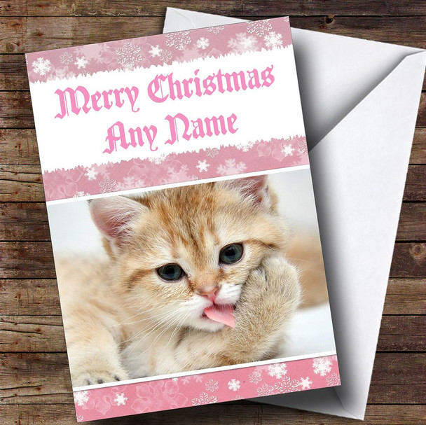 Gorgeous Kitten Customised Christmas Card