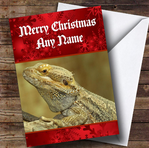 Bearded Dragon Lizard Customised Christmas Card