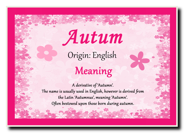 Autum Name Meaning Jumbo Magnet