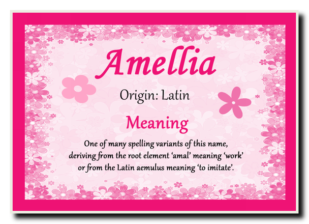 Amellia Name Meaning Jumbo Magnet