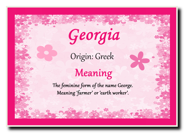 Georgia Name Meaning Jumbo Magnet