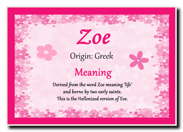 Zoe Name Meaning Jumbo Magnet