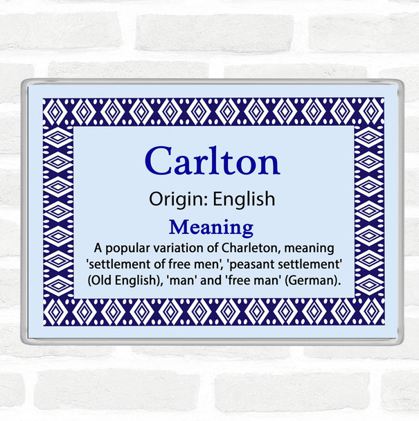 Carlton Name Meaning Magnet Blue