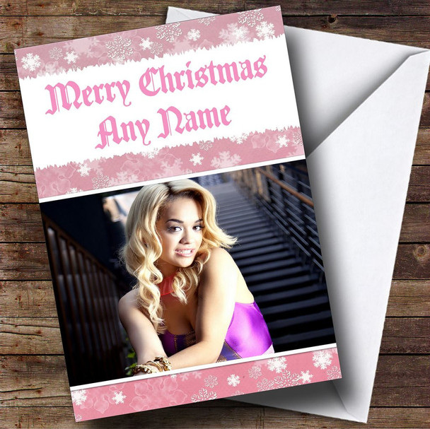 Pink Rita Ora Customised Christmas Card