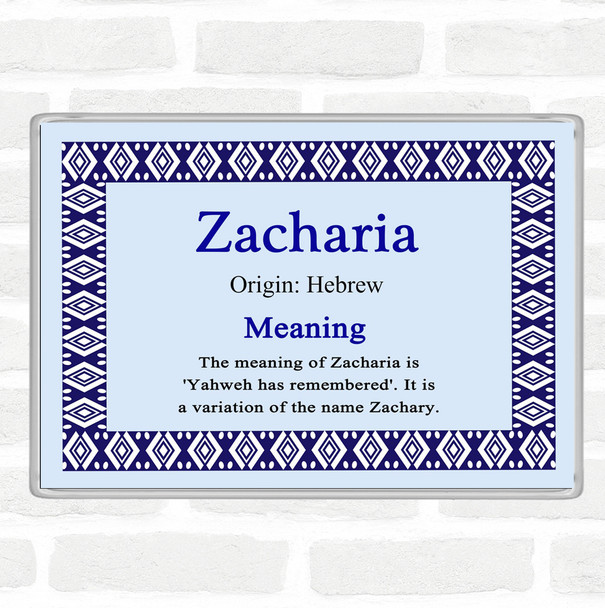 Zacharia Name Meaning Magnet Blue