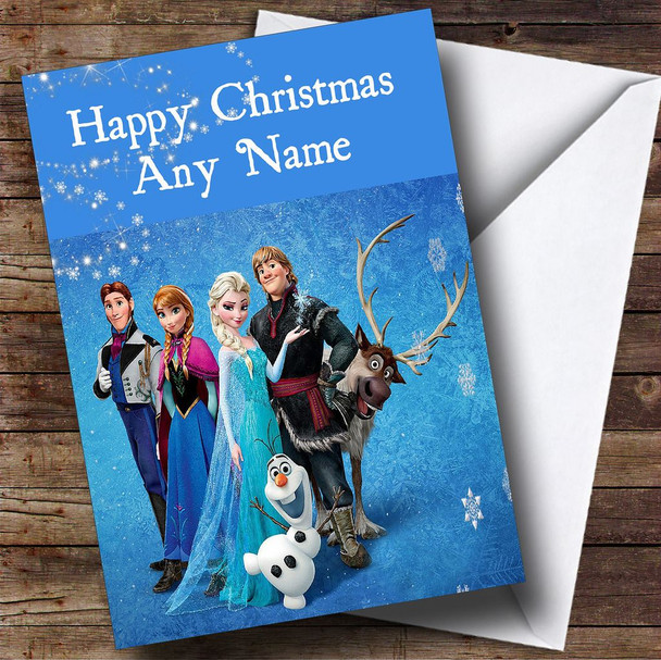 Characters From Frozen Christmas Card Customised