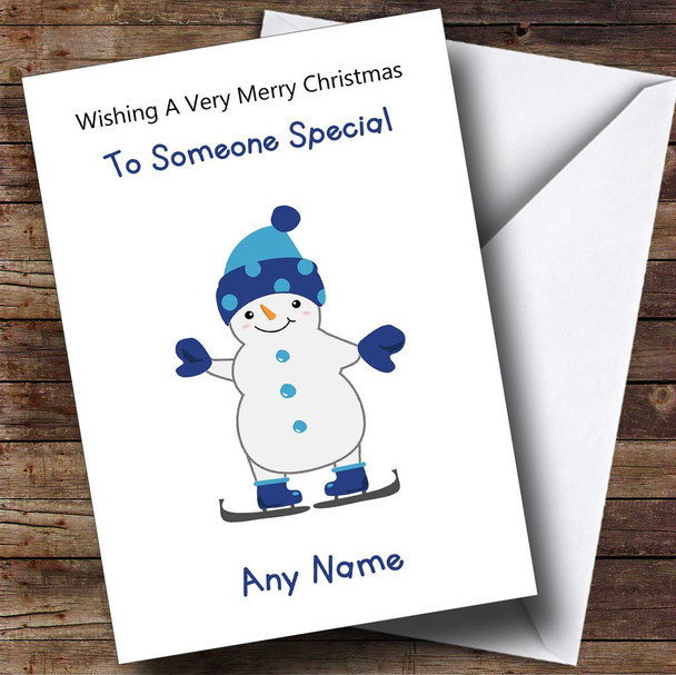 Cartoon Snowman Children's Customised Christmas Card