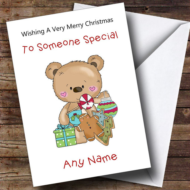 Cartoon Bear Christmas Ornaments Children's Customised Christmas Card