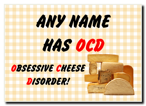 Funny Obsessive Disorder Cheese Yellow Jumbo Magnet