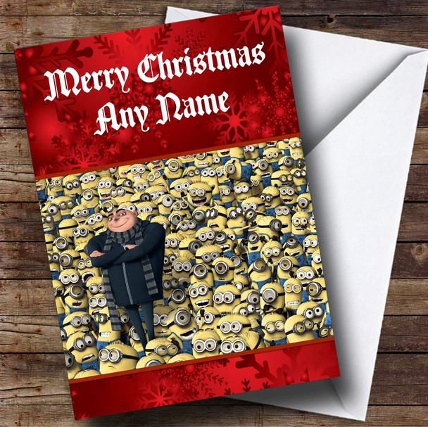 Despicable Me Red Customised Christmas Card