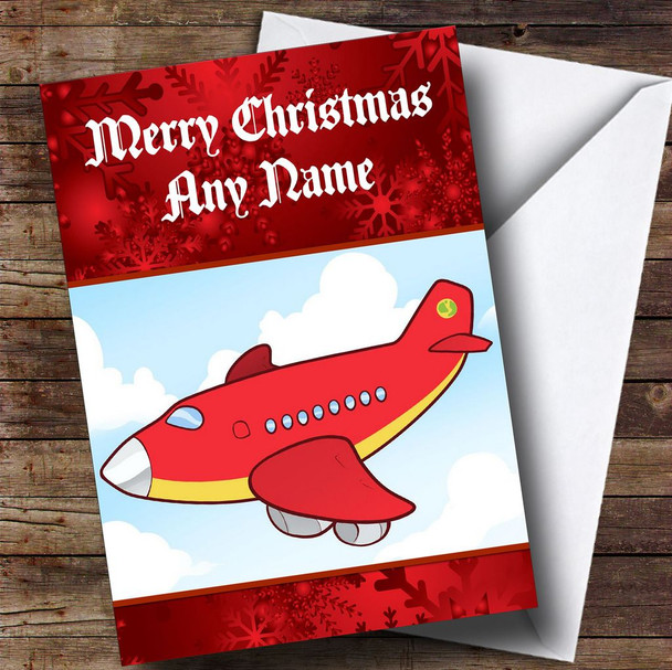 Plane Children's Customised Christmas Card