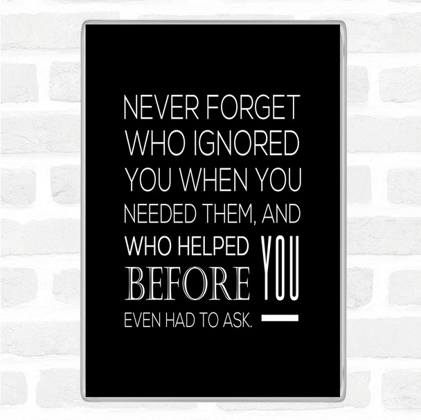 Black White Never Forget Quote Magnet