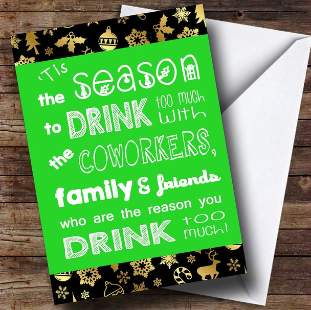 Reason You Drink Funny Customised Christmas Card