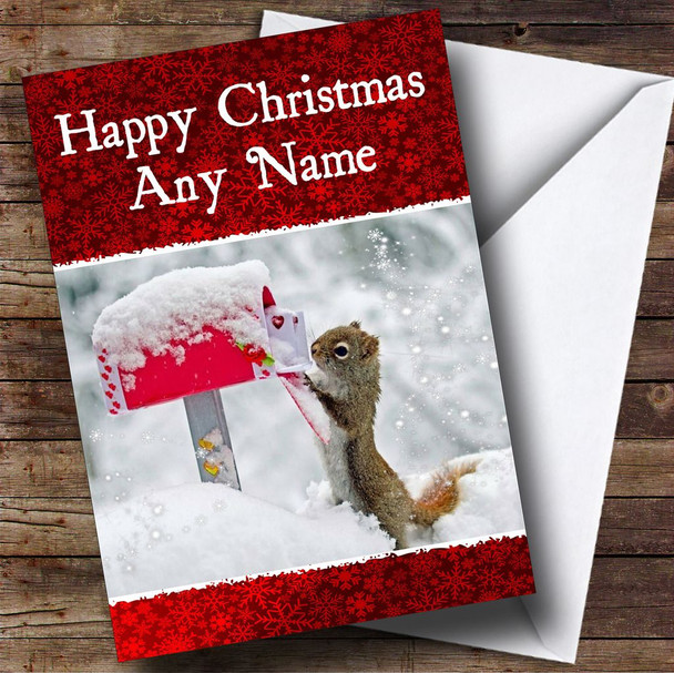 Funny Squirrel Christmas Card Customised