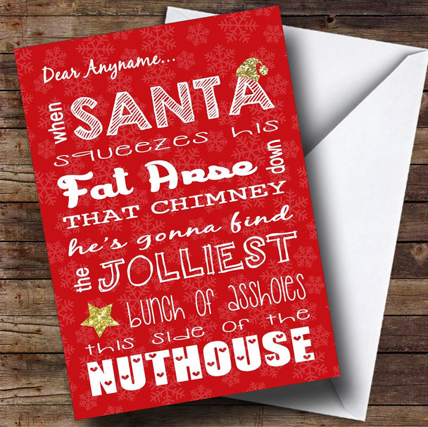 Funny Nuthouse Customised Christmas Card