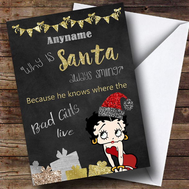 Funny Bad Girls Customised Christmas Card