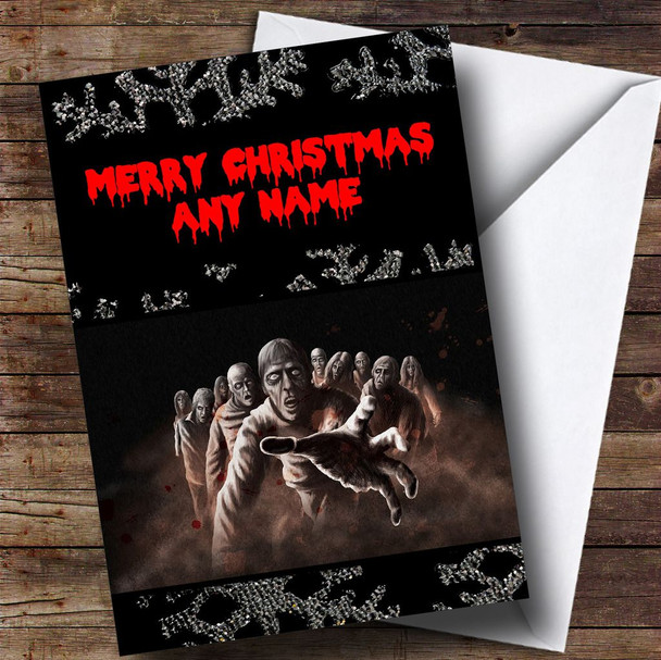 Funny Scary Zombies Customised Christmas Card