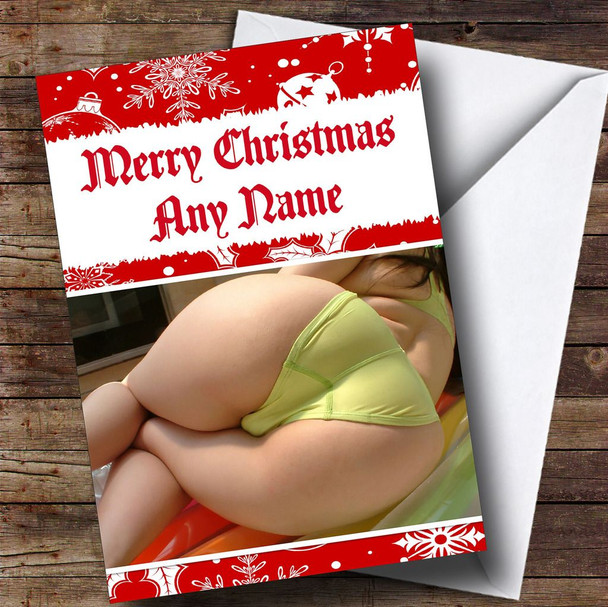 Cheeky Bum Funny Customised Christmas Card