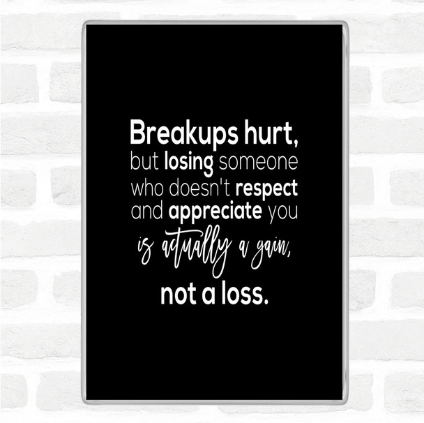 Black White Breakups Hurt Quote Magnet