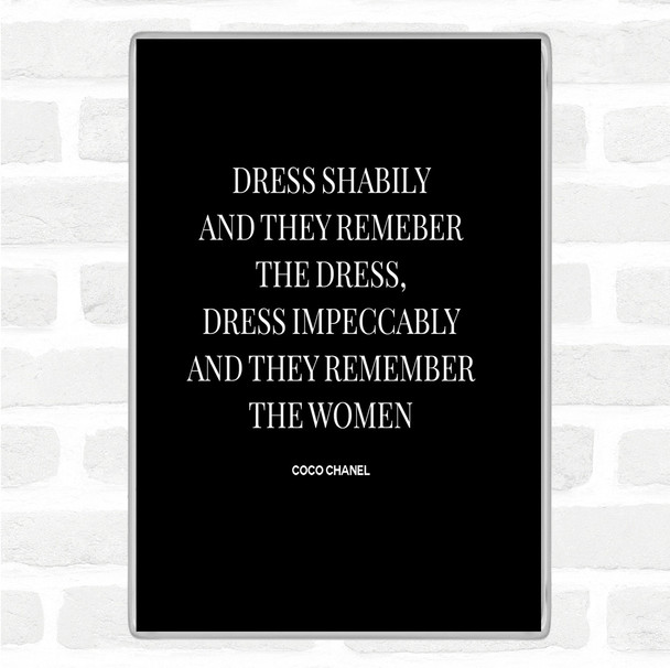 Black White Coco Chanel Dress Quote Magnet