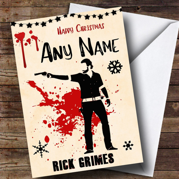 Rick Grimes The Walking Dead Customised Christmas Card