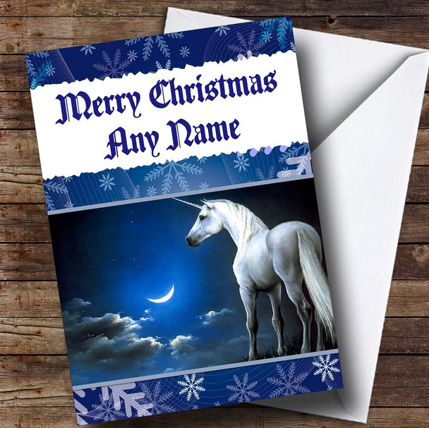 Mystical Unicorn Customised Christmas Card