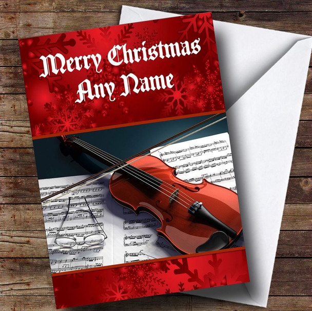 Violin Customised Christmas Card