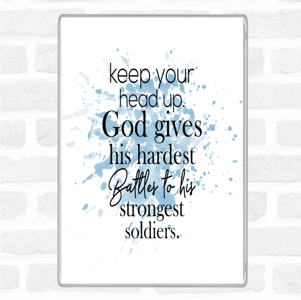 Blue White Head Up Inspirational Quote Magnet