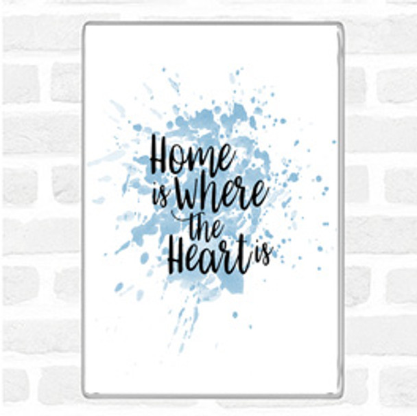 Blue White Home Is Inspirational Quote Magnet