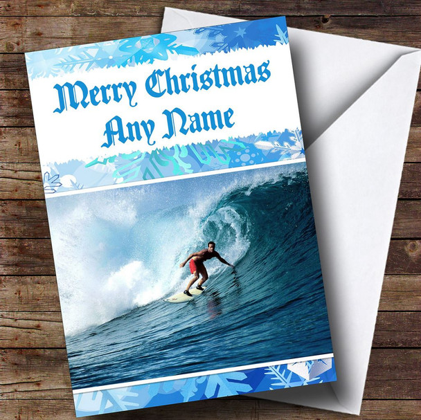 Surfing Customised Christmas Card