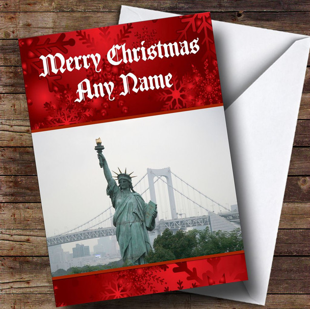 New York Statue Of Liberty Customised Christmas Card