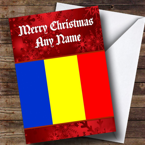 Romanian Flag / Romania Customised Christmas Card